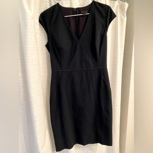 Ann Taylor Navy V-neck Cap Sleeve Suit Dress